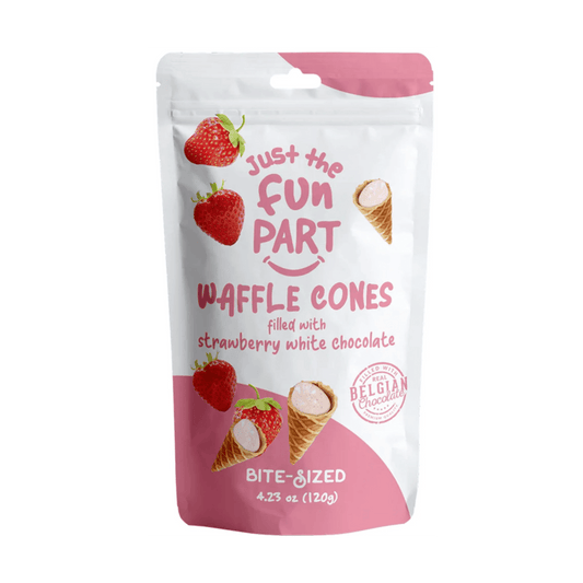 Waffle Cones Chocolat Blanc à la Fraise